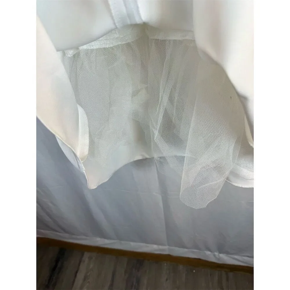 Rare Editions Flower Girl Dress Girls 7 Ivory A-Line Long Sleeveless Lace